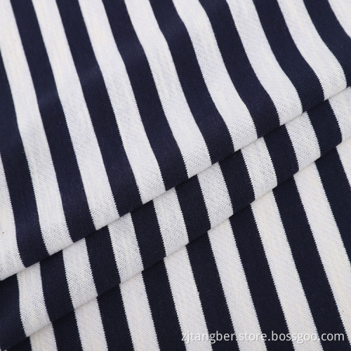 Tissu French Terry Sweat à Capuche Rayé Blanc Noir
